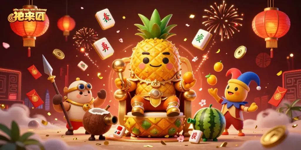 Experience the vibrant beach casino of nha cai bong da uy tin hôm nay with a golden pineapple king and playful elements.