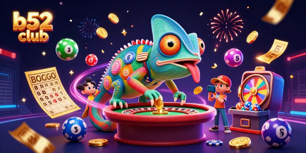 Experience exciting gameplay at B52 Club with a dynamic scene featuring a colorful casino theme.