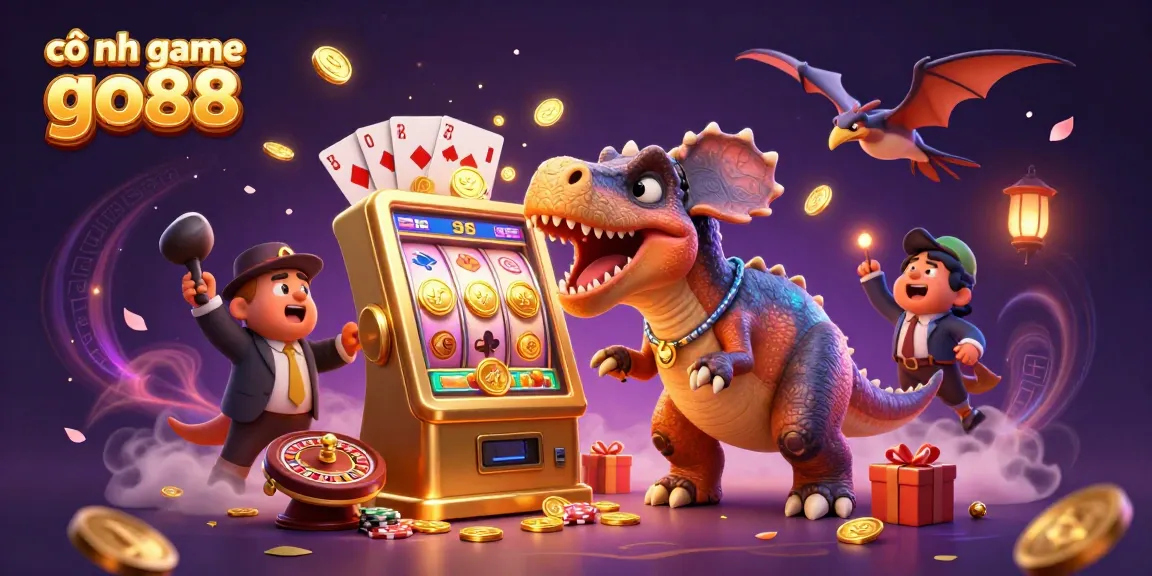 Experience thrilling wins at cổng game go88 with vibrant scenes of dinosaurs and jackpots.